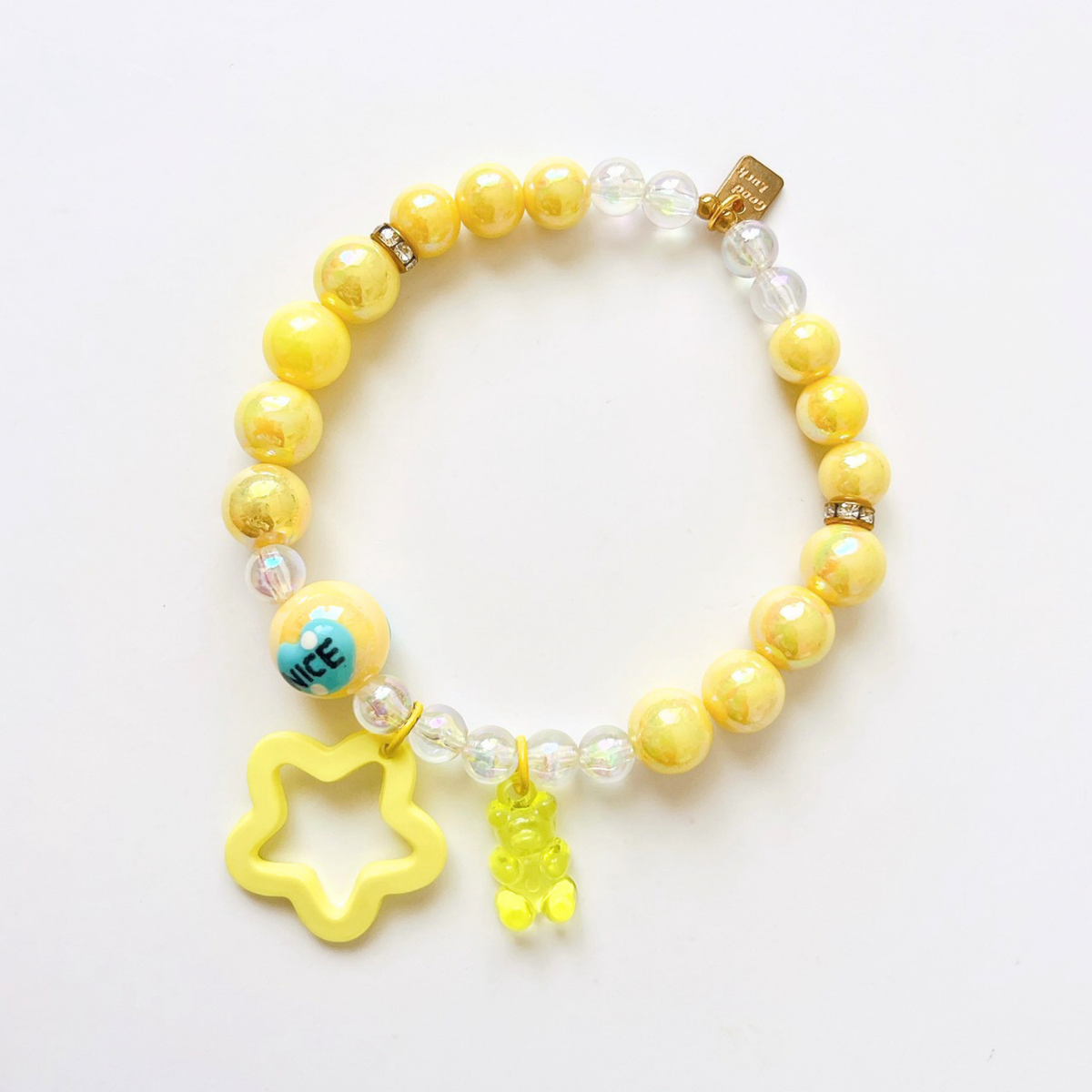 ペット用 グミベア&starチャーム イエローネックレス