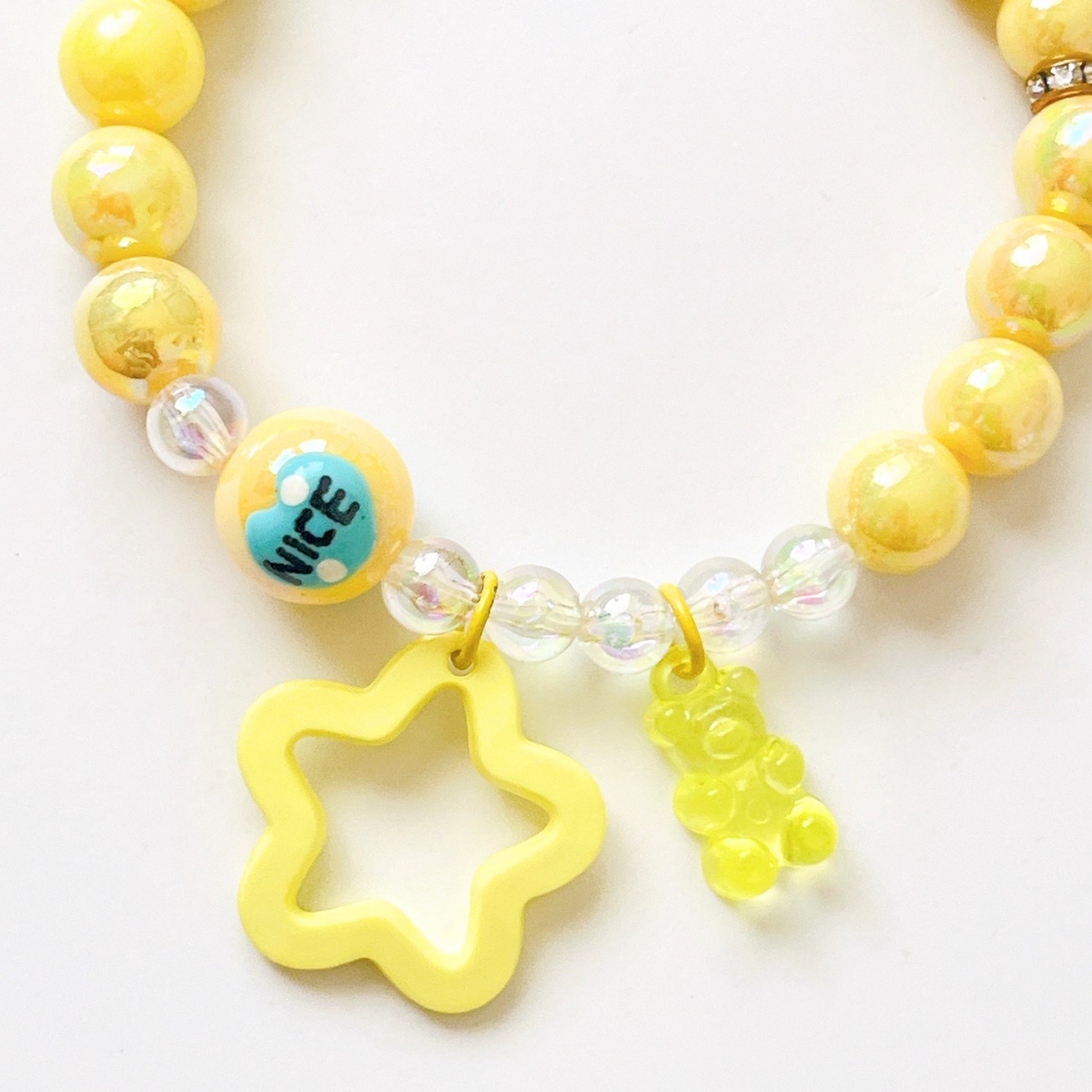 ペット用　グミベア&starチャーム　イエローネックレス