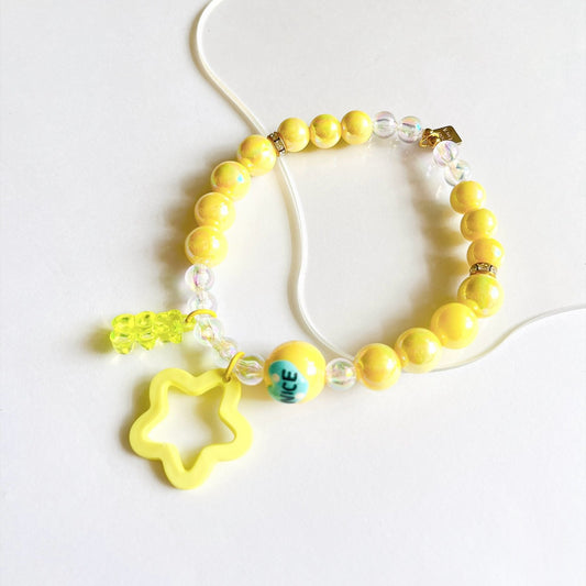 ペット用　グミベア&starチャーム　イエローネックレス